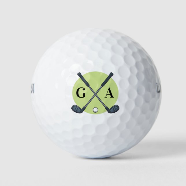 Golf modern typography initials monogram elegant  balls (Front)