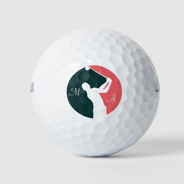 Golf modern typography initials monogram elegant  balls (Front)