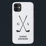 Golf modern typography initials monogram elegant  iPhone 11 case<br><div class="desc">Golf modern typography initials monogram simple elegant design.</div>