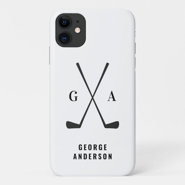 Golf modern typography initials monogram elegant  Case-Mate iPhone case (Back)