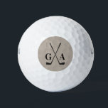 Golf modern typography initials monogram elegant  golf balls<br><div class="desc">Golf modern typography initials monogram simple elegant beige and black design.</div>