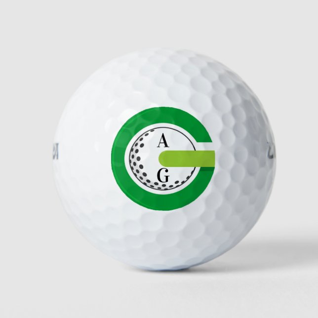 Golf modern typography initials monogram elegant  golf balls (Front)