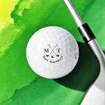 Golf Modern Typography Monogram Golf Balls<br><div class="desc">Golf is a club and ball sport in which players use various clubs to hit balls into a series of holes on a course in as few strokes as possible. This is a simple and stylish black and white design to identify and differ your balls. Stand out on the course...</div>