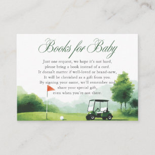 Golf Modern Watercolor Baby Shower Books for Baby Enclosure Card