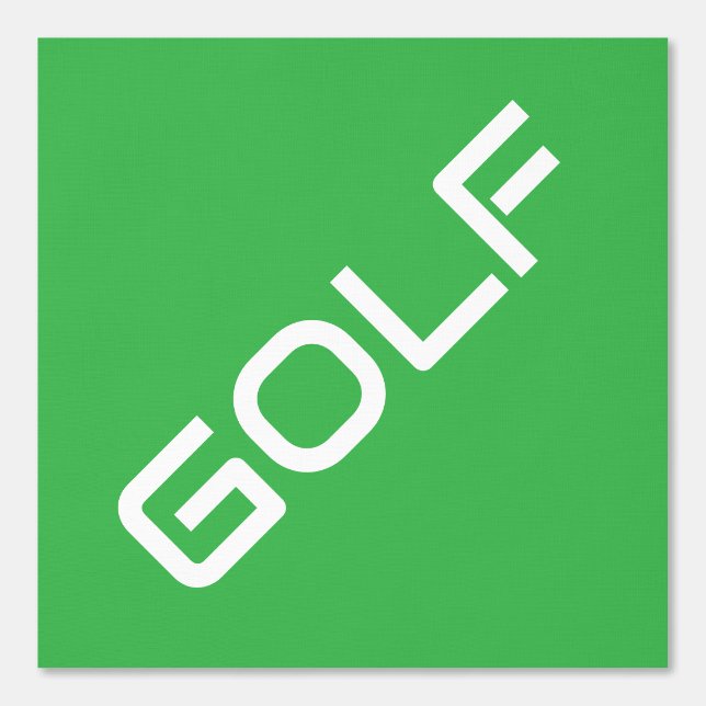 GOLF Modern White Text Bright Green Background Wallpaper (Front)