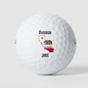 Golf Monogram California Map Flag Balls