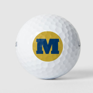 Golf Monogram Custom Initial Blue & Gold Balls