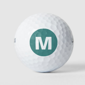 Golf Monogram Custom Initial Teal & White Balls