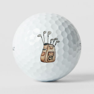 Golf monogram Customised intial fun Golf bag Balls