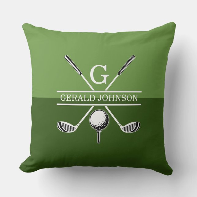 Golf Monogram Design Throw Pillow (Front)