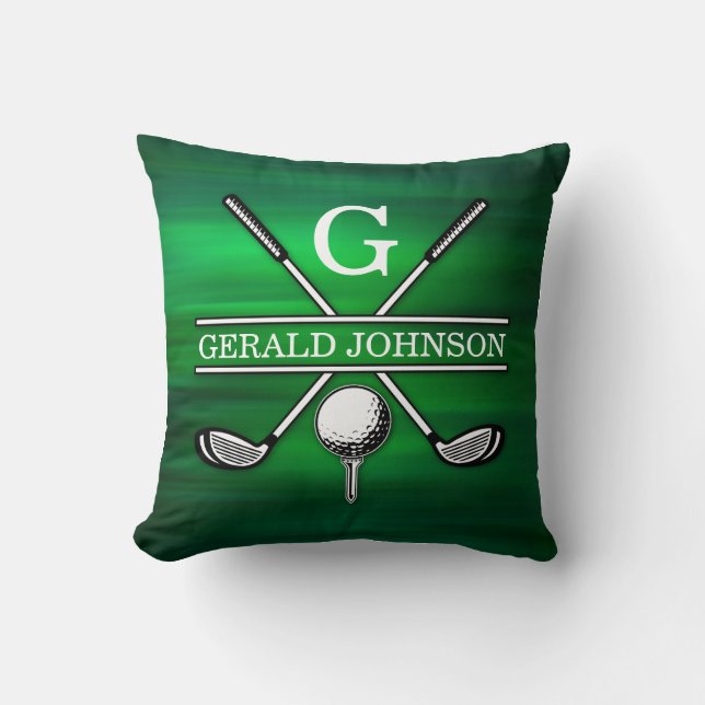 Golf Monogram Design Throw Pillow (Front)