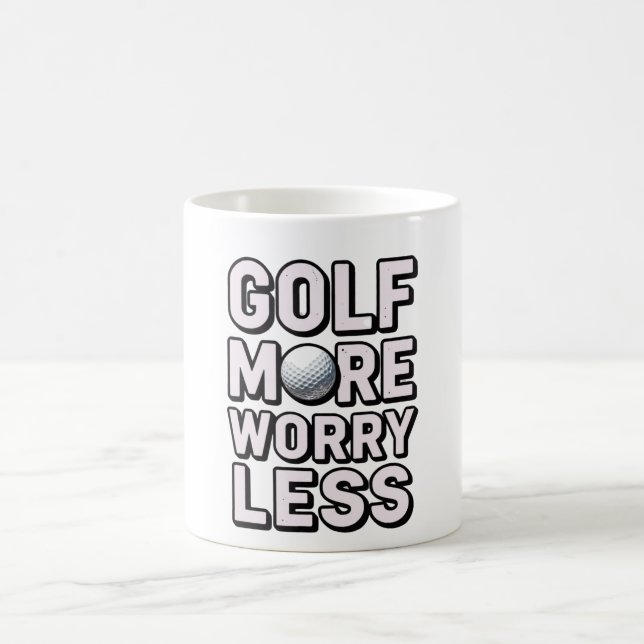 Golf More Worry Less for Golfer  Coffee Mug (Center)