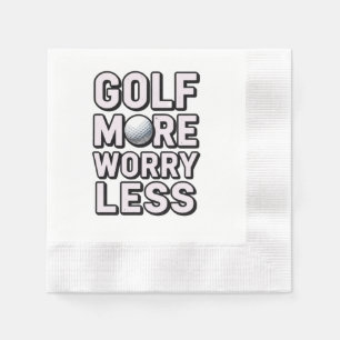 Golf more worry less napkin