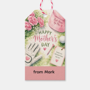 Golf Mother’s Day with Golf Ball and Flowers Gift Tags