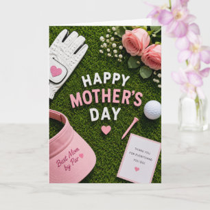 Golf Mother's Day for golf mum with ball on green Card