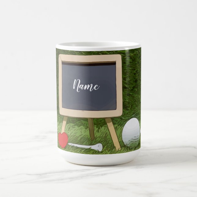 Golf mug for golfer with golf ball and tee (Center)