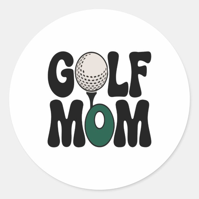 Golf Mum Classic Round Sticker (Front)