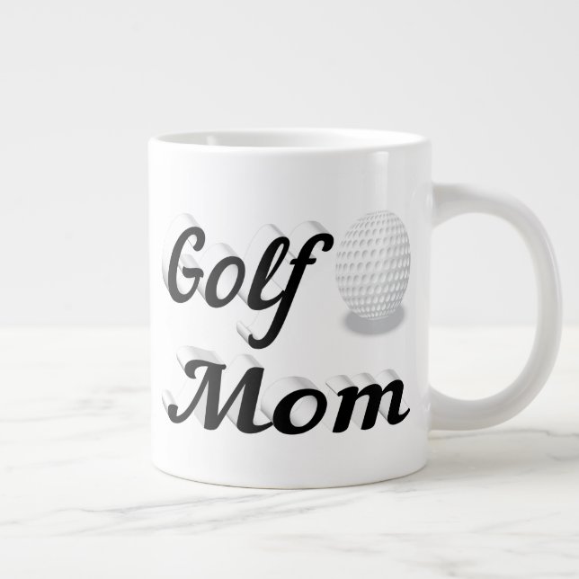 Golf Mum half text  Giant Coffee Mug (Right)