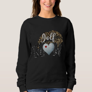 Golf Mum Leopard Print Lips Golf Player Mum Sweatshirt