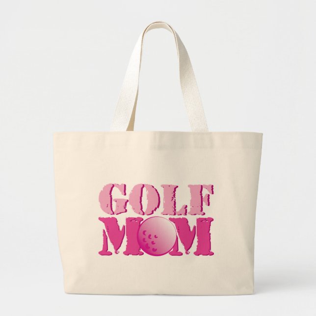 Golf Mum Pink Large Tote Bag (Front)
