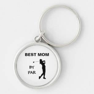Golf Mummy Golfer Pun Mother's Day Best Mum By Par Key Ring