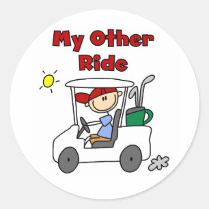 Golf My Other Ride Classic Round Sticker