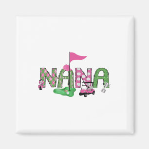 Golf Nana Pink Hole In One Golf 1st Birthday Girl Magnet