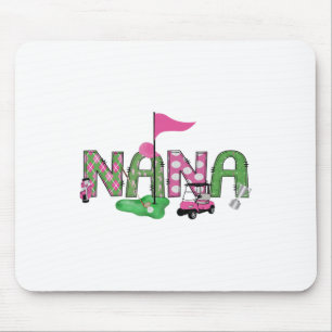 Golf Nana Pink Hole In One Golf 1st Birthday Girl Mouse Pad