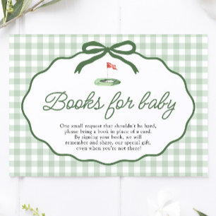 Golf New to the Club Baby Shower Books For Baby Enclosure Card