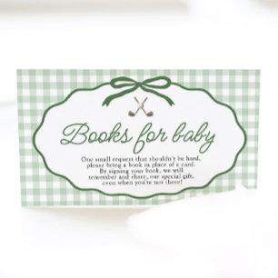 Golf New to the Club Baby Shower Books For Baby Enclosure Card