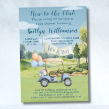 Golf New to the Club Baby Shower Invitation
