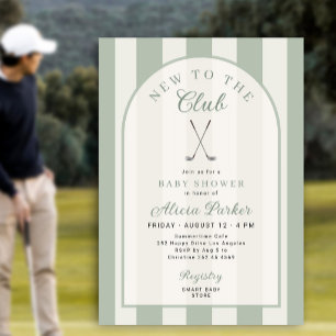 Golf new to the club gender neutral baby shower invitation