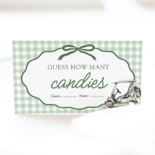 Golf New to the Club Guess How Many Candies Game Enclosure Card