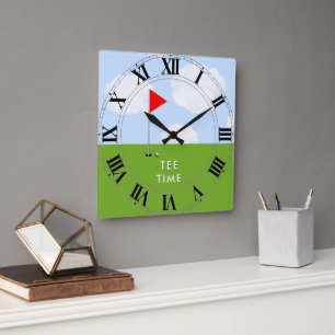 Golf Novelty Gifts Square Wall Clock