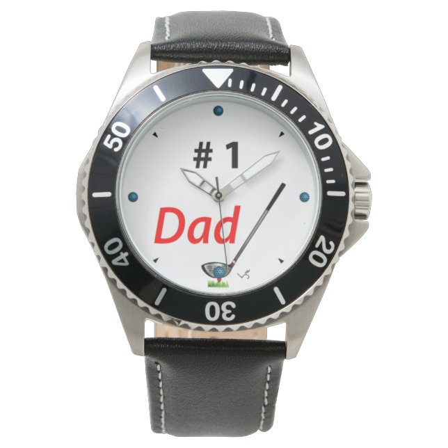 GOLF Number One DAD, Golf Club, Cool Mens Watch (Front)