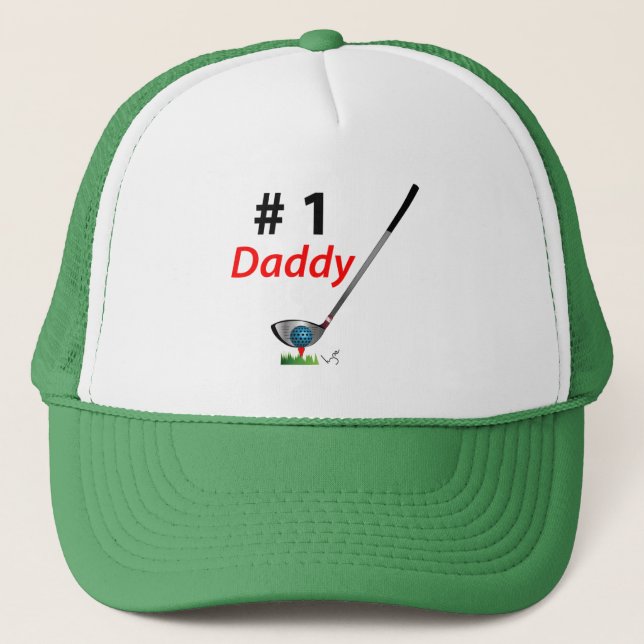 GOLF - Number One Daddy, Cool Golf Trucker Hat (Front)