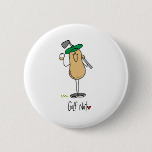 Golf Nut 6 Cm Round Badge