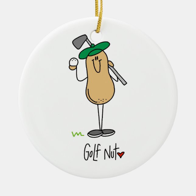 Golf Nut T-shirts and Gifts Ceramic Ornament (Front)