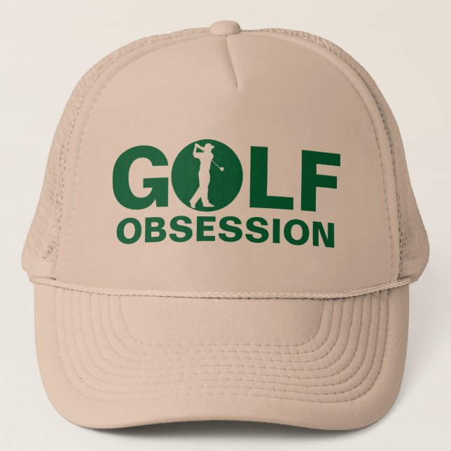 Golf Obsession Green Tan Cap (Front)