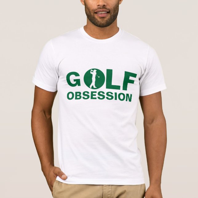 Golf Obsession Green White T-Shirt (Front)