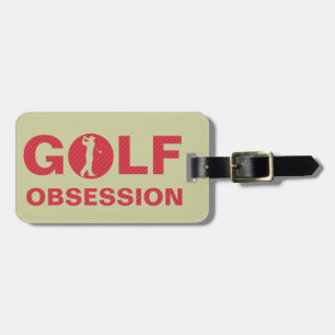 Golf Obsession Red Khaki Personalised Bag Tag