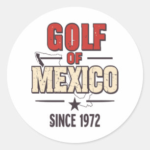 Golf of Mexico' Parody with Vintage Classic Round Sticker