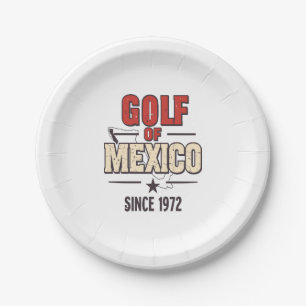 Golf of Mexico' Parody with Vintage Paper Plate