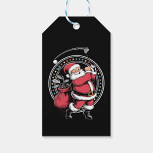 Golf Oh Christmas Santa Claus Vintage Golfer Golfi Gift Tags