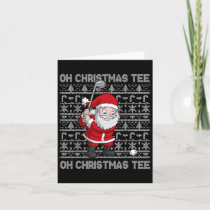 Golf Oh Christmas Tee Santa Claus Golfer Golfing S Card