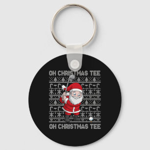 Golf Oh Christmas Tee Santa Claus Golfer Golfing S Key Ring