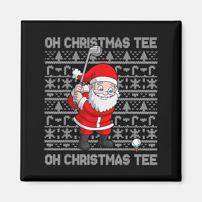 Golf Oh Christmas Tee Santa Claus Golfer Golfing S Magnet (Front)