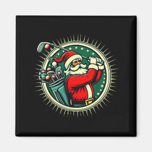 Golf Oh Christmas Tee Santa Claus Vintage Golfer G Magnet