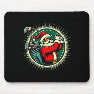 Golf Oh Christmas Tee Santa Claus Vintage Golfer G Mouse Pad