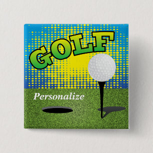 Golf on the Green 15 Cm Square Badge